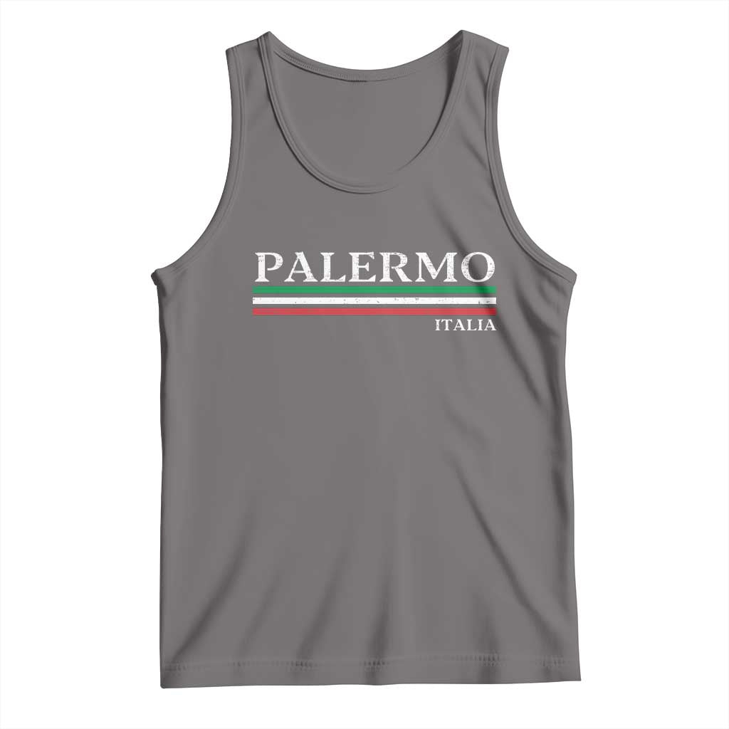 Palermo Sicily Italian Flag Souvenirs Sicilia Italia Tank Top TS11 Deep Heather Print Your Wear