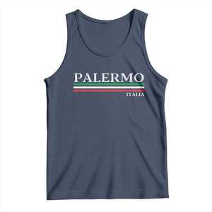 Palermo Sicily Italian Flag Souvenirs Sicilia Italia Tank Top TS11 Navy Print Your Wear