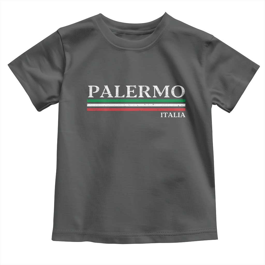 Palermo Sicily Italian Flag Souvenirs Sicilia Italia Toddler T Shirt TS11 Dark Heather Print Your Wear