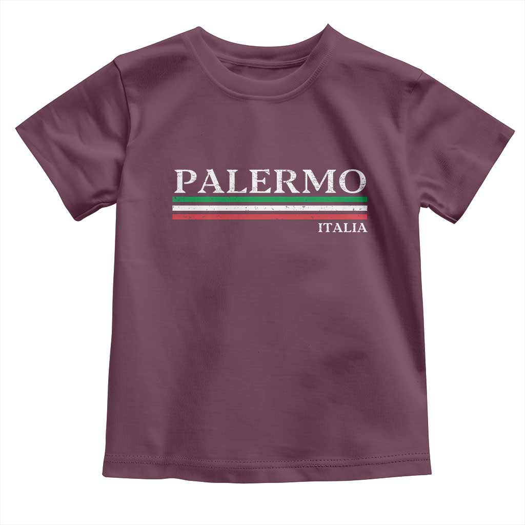 Palermo Sicily Italian Flag Souvenirs Sicilia Italia Toddler T Shirt TS11 Maroon Print Your Wear