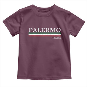 Palermo Sicily Italian Flag Souvenirs Sicilia Italia Toddler T Shirt TS11 Maroon Print Your Wear