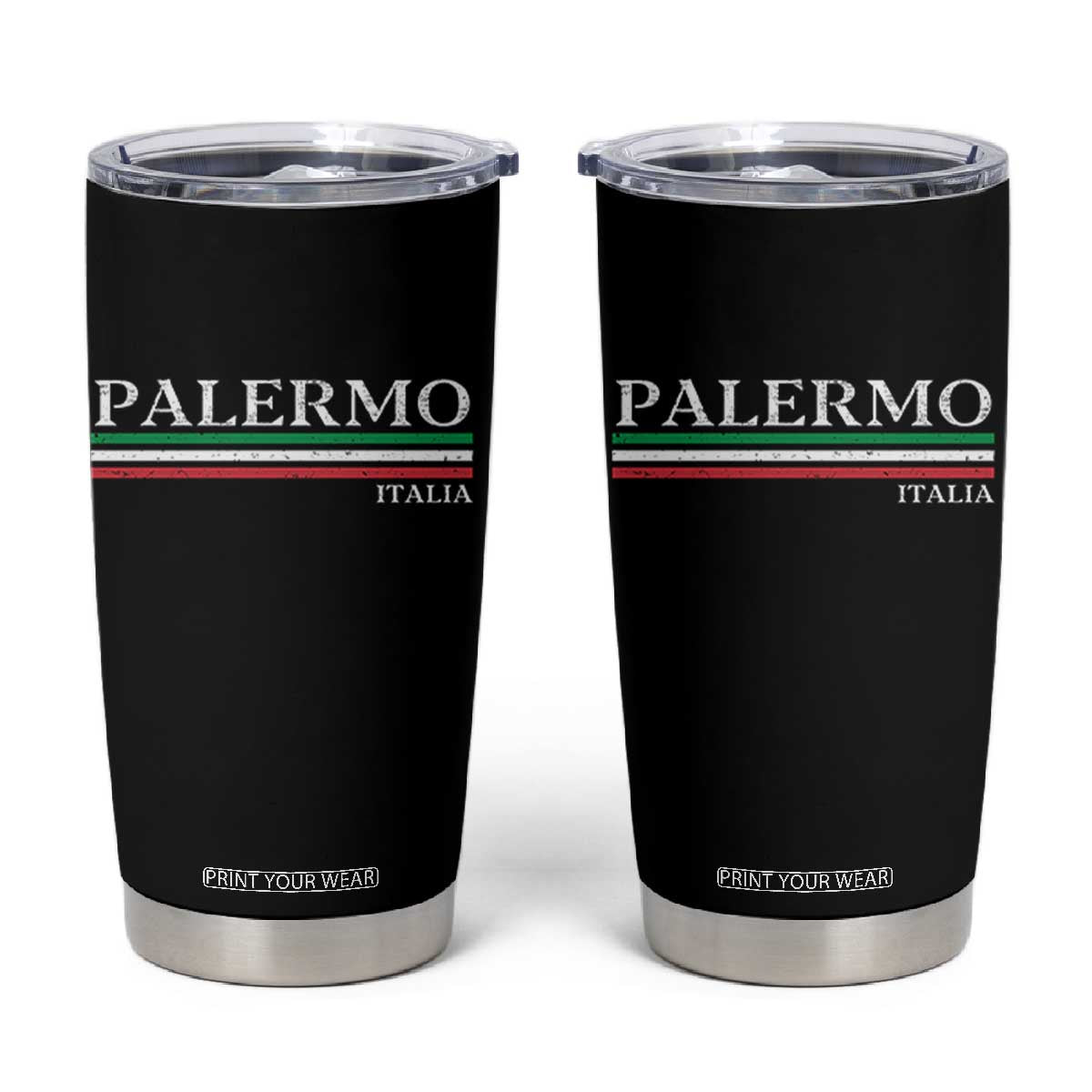 Palermo Sicily Italian Flag Souvenirs Sicilia Italia Tumbler Cup TS11 Black Print Your Wear