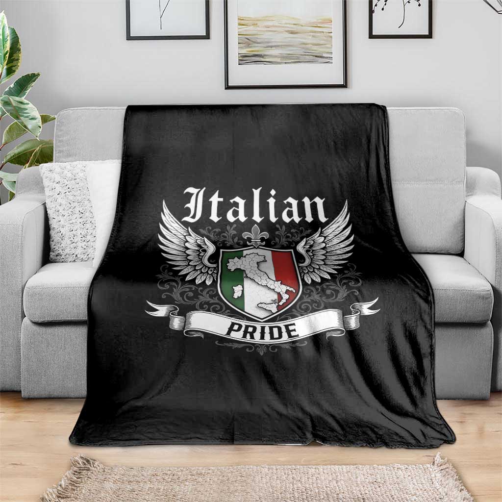 Italian Pride Throw Blanket Vintage Patriotic Italy Map TS11 Print Your Wear