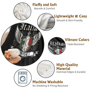 Italian Pride Throw Blanket Vintage Patriotic Italy Map - Print Your Wear