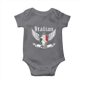 Italian Pride Baby Onesie Vintage Patriotic Italy Map TS11 Charcoal Print Your Wear