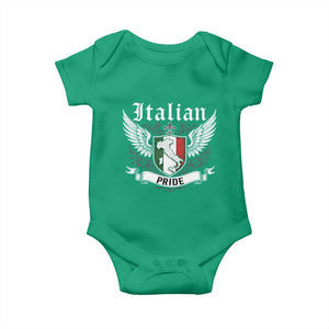 Italian Pride Baby Onesie Vintage Patriotic Italy Map TS11 Irish Green Print Your Wear