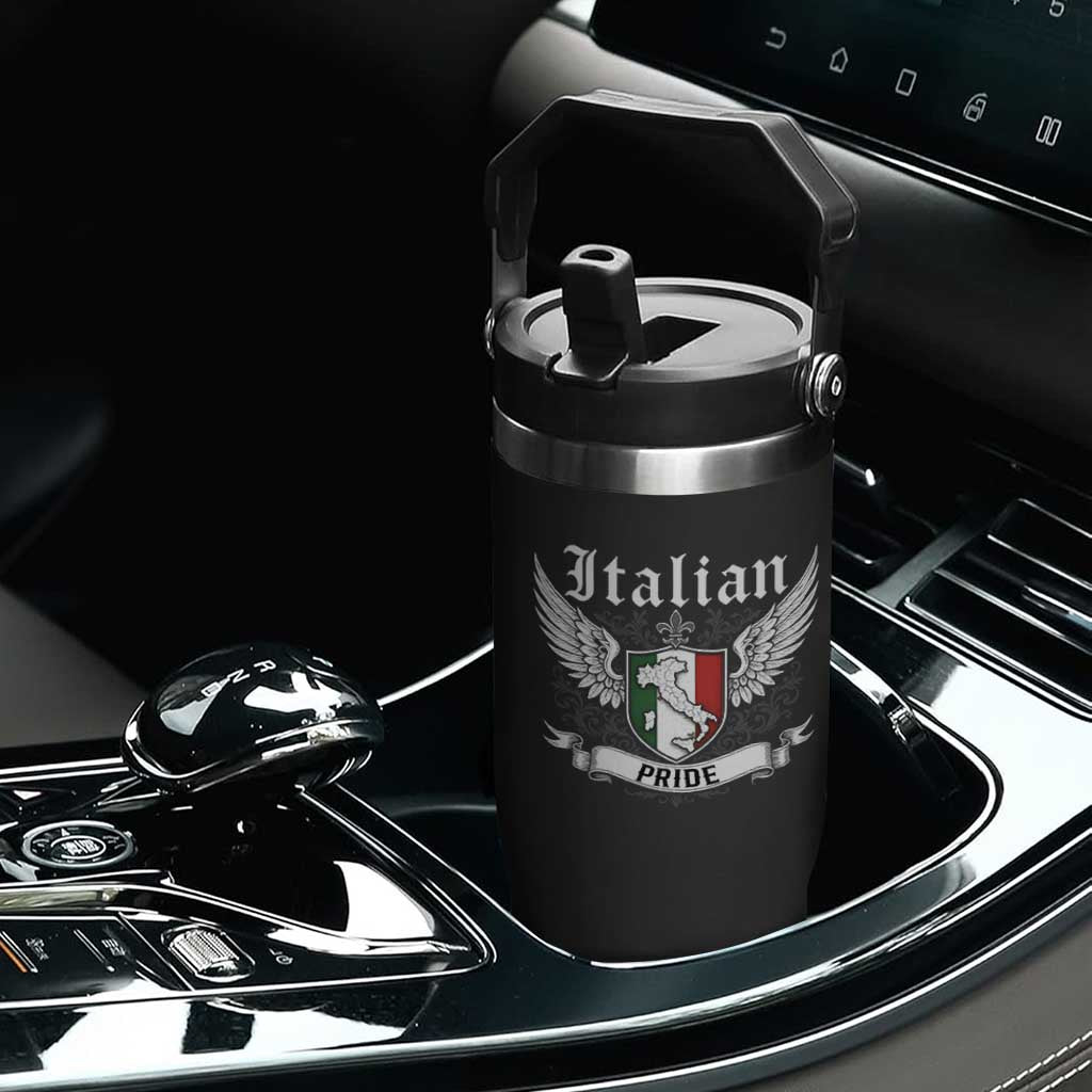 Italian Pride Flip Straw Tumbler Vintage Patriotic Italy Map TS11 Print Your Wear