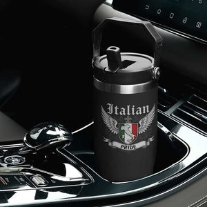 Italian Pride Flip Straw Tumbler Vintage Patriotic Italy Map TS11 Print Your Wear