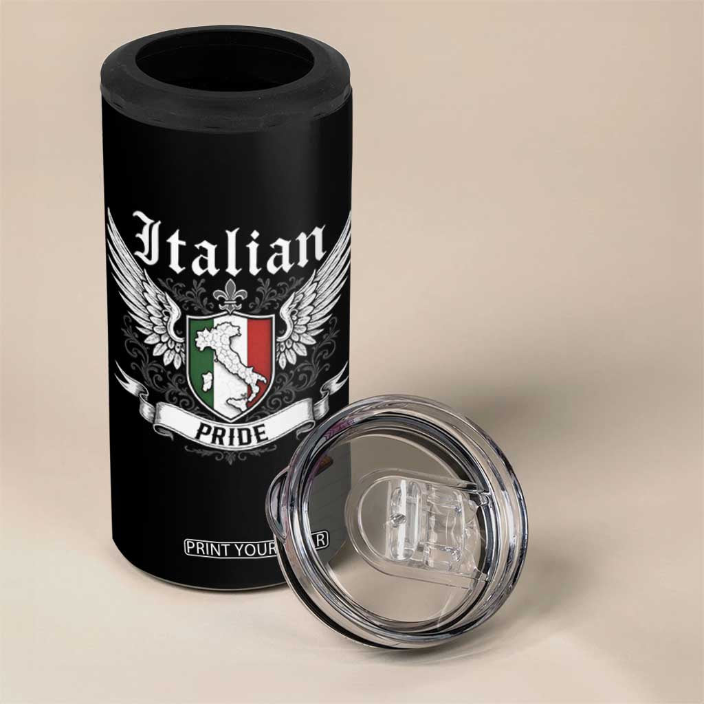 Italian Pride 4 in 1 Can Cooler Tumbler Vintage Patriotic Italy Map TS11 Print Your Wear