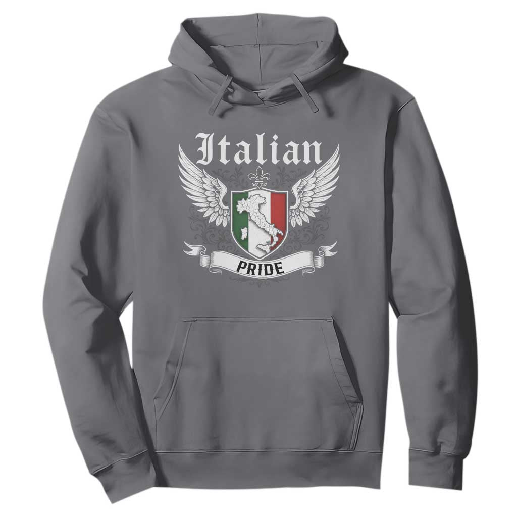 Italian Pride Hoodie Vintage Patriotic Italy Map TS11 Charcoal Print Your Wear