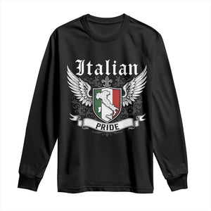 Italian Pride Long Sleeve Shirt Vintage Patriotic Italy Map TS11 Black Print Your Wear