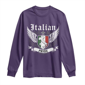 Italian Pride Long Sleeve Shirt Vintage Patriotic Italy Map TS11 Purple Print Your Wear