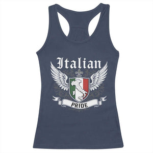 Italian Pride Racerback Tank Top Vintage Patriotic Italy Map TS11 Navy Print Your Wear