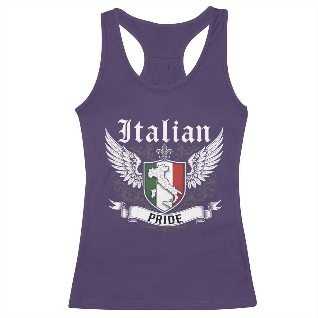Italian Pride Racerback Tank Top Vintage Patriotic Italy Map TS11 Purple Print Your Wear
