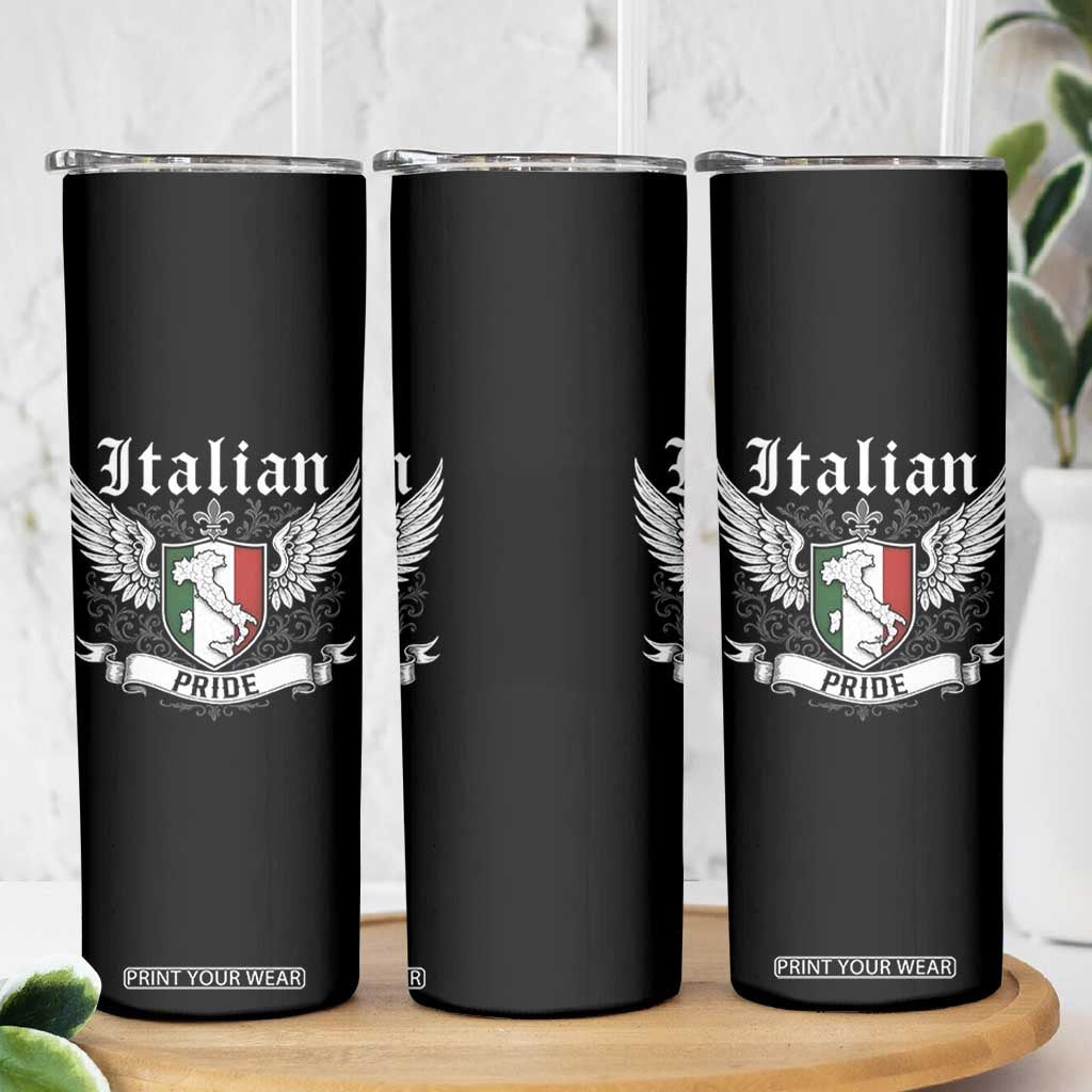 Italian Pride Skinny Tumbler Vintage Patriotic Italy Map TS11 Print Your Wear