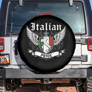 Italian Pride Spare Tire Cover Vintage Patriotic Italy Map TS11 No hole Black Print Your Wear