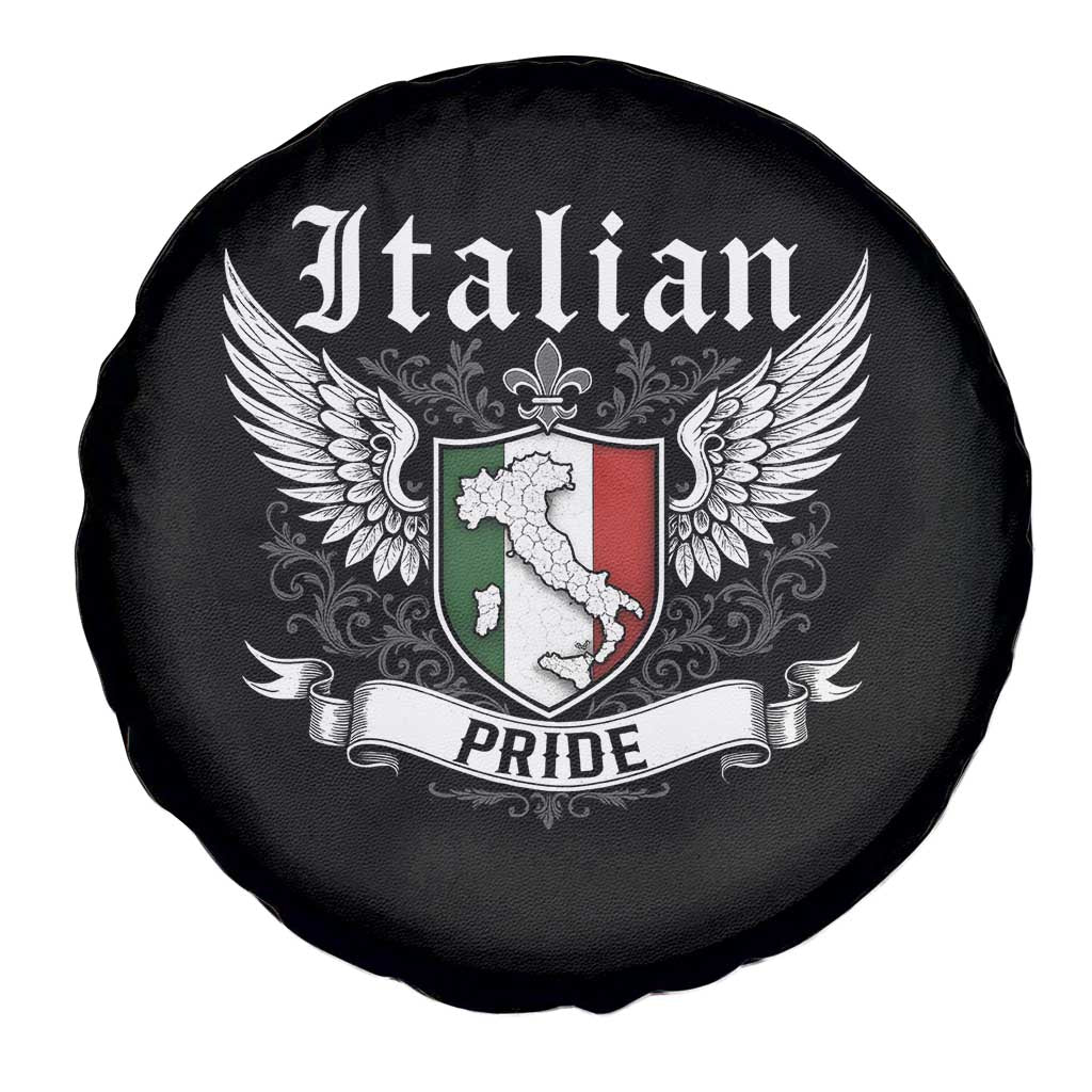 Italian Pride Spare Tire Cover Vintage Patriotic Italy Map TS11 Print Your Wear