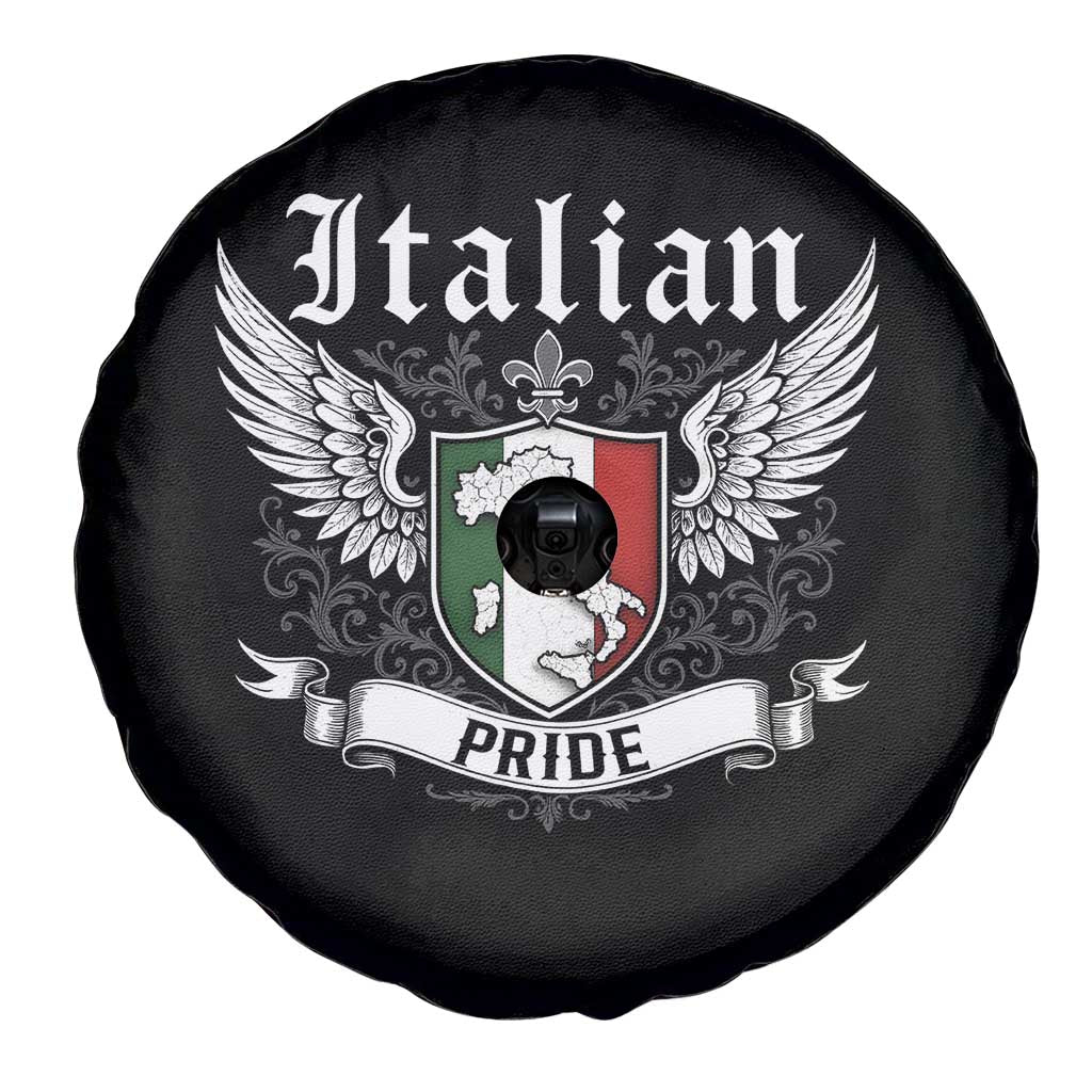Italian Pride Spare Tire Cover Vintage Patriotic Italy Map TS11 Print Your Wear