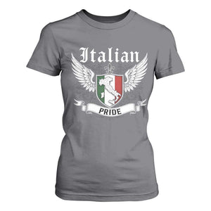 Italian Pride T Shirt For Women Vintage Patriotic Italy Map TS11 Charcoal Print Your Wear