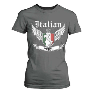 Italian Pride T Shirt For Women Vintage Patriotic Italy Map TS11 Dark Heather Print Your Wear