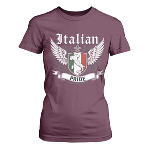 Italian Pride T Shirt For Women Vintage Patriotic Italy Map TS11 Maroon Print Your Wear
