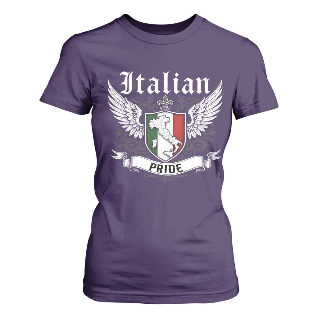 Italian Pride T Shirt For Women Vintage Patriotic Italy Map TS11 Purple Print Your Wear