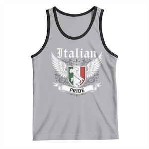 Italian Pride Tank Top Vintage Patriotic Italy Map TS11 Athletic Heather Black Print Your Wear