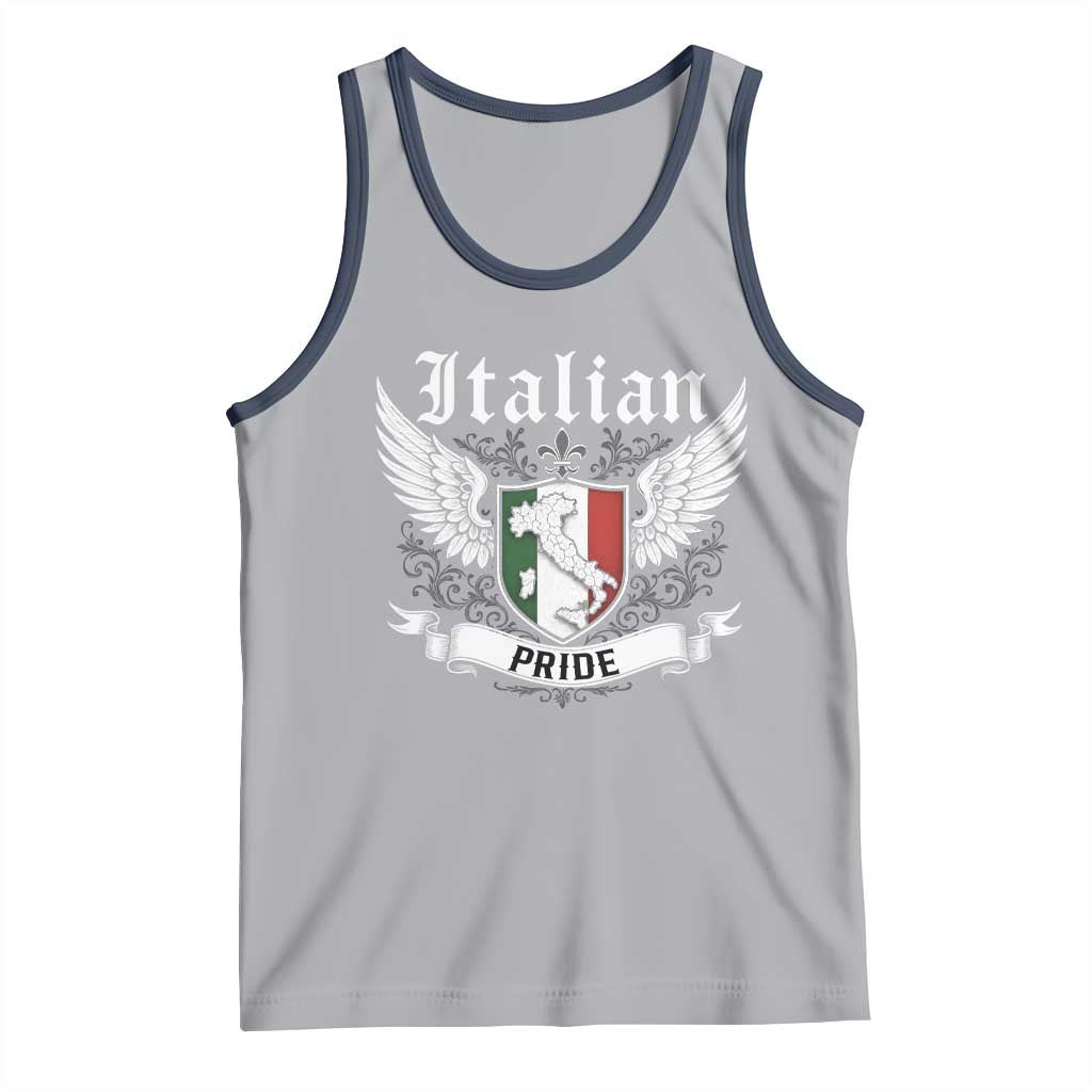 Italian Pride Tank Top Vintage Patriotic Italy Map TS11 Athletic Heather Navy Print Your Wear