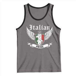 Italian Pride Tank Top Vintage Patriotic Italy Map TS11 Deep Heather Black Print Your Wear