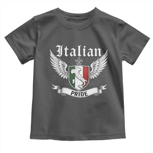 Italian Pride Toddler T Shirt Vintage Patriotic Italy Map TS11 Dark Heather Print Your Wear