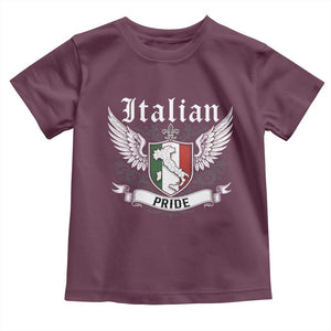 Italian Pride Toddler T Shirt Vintage Patriotic Italy Map TS11 Maroon Print Your Wear