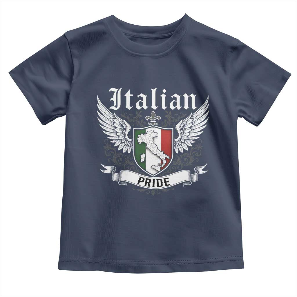 Italian Pride Toddler T Shirt Vintage Patriotic Italy Map TS11 Navy Print Your Wear