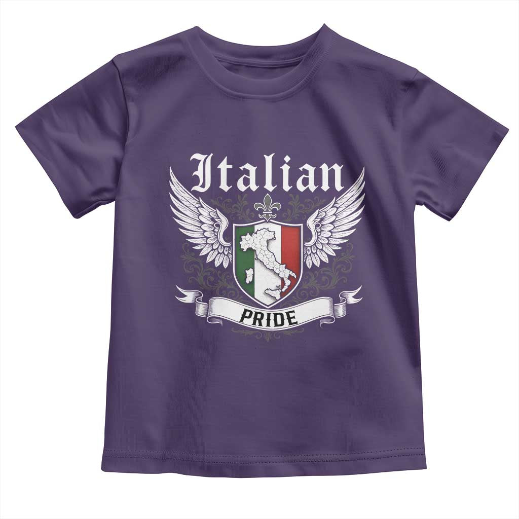 Italian Pride Toddler T Shirt Vintage Patriotic Italy Map TS11 Purple Print Your Wear