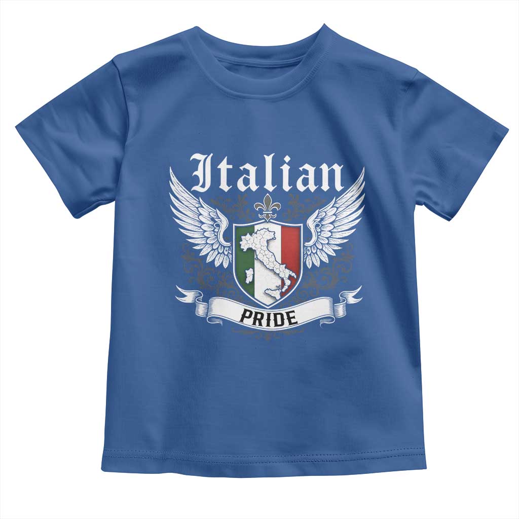 Italian Pride Toddler T Shirt Vintage Patriotic Italy Map TS11 Royal Blue Print Your Wear