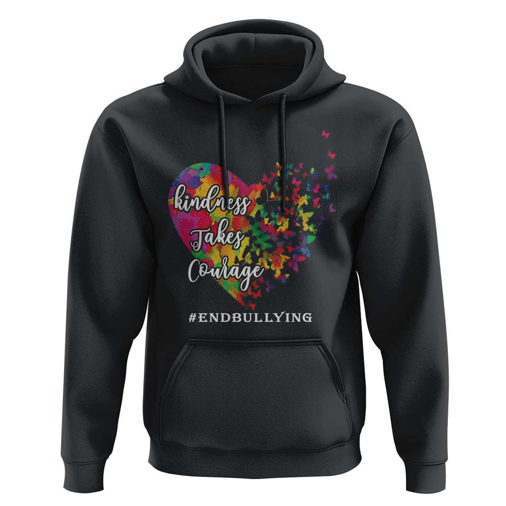 Unity Day Hoodie Kindness Takes Courage End Bullying Heart Butterfly TS11 Black Print Your Wear