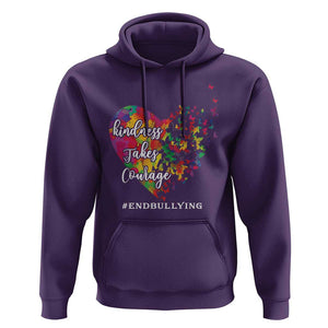 Unity Day Hoodie Kindness Takes Courage End Bullying Heart Butterfly TS11 Purple Print Your Wear
