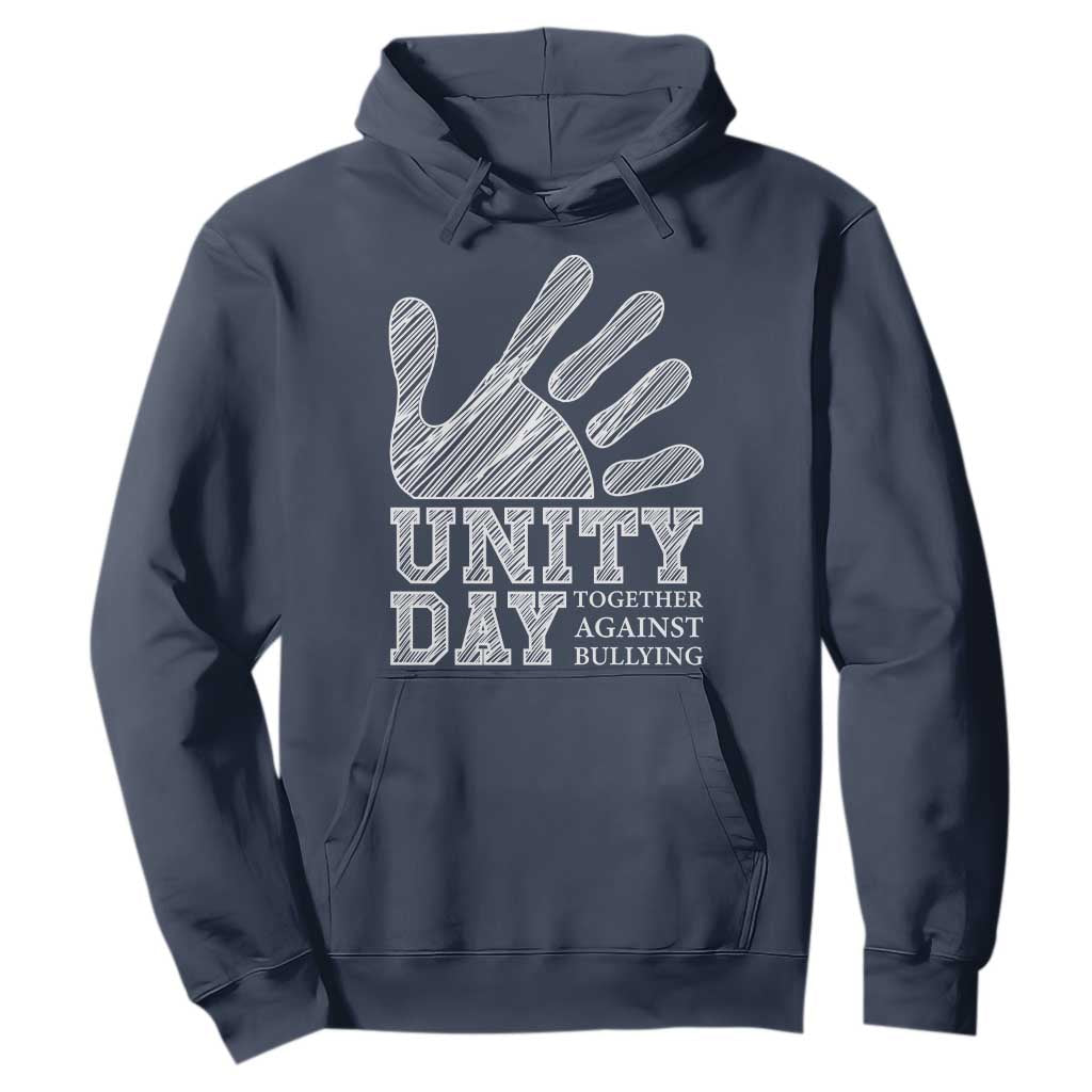 Anti Bullying Awareness Hoodie Unity Day Together Against Bullying Hand TS11 Navy Print Your Wear
