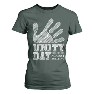 Anti Bullying Awareness T Shirt For Women Unity Day Together Against Bullying Hand TS11 Dark Forest Green Print Your Wear
