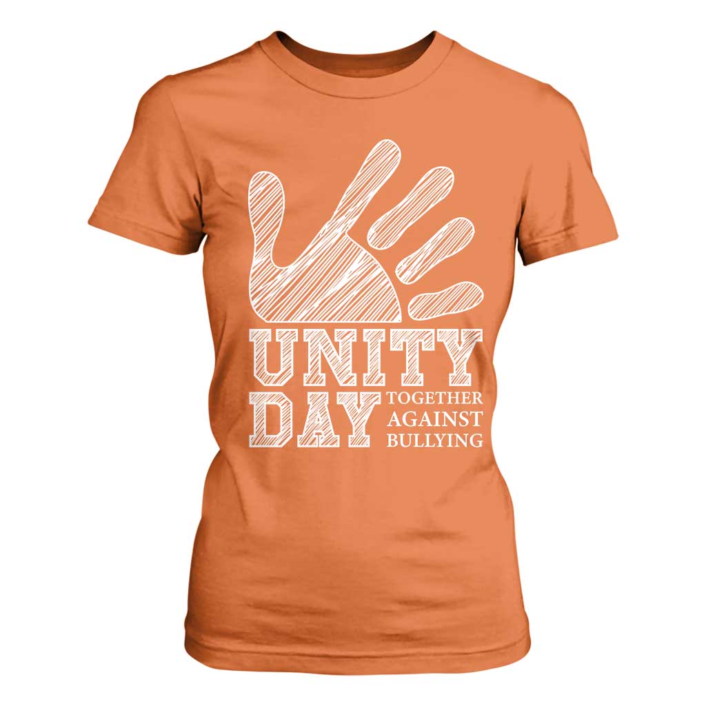 Anti Bullying Awareness T Shirt For Women Unity Day Together Against Bullying Hand TS11 Orange Print Your Wear