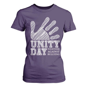 Anti Bullying Awareness T Shirt For Women Unity Day Together Against Bullying Hand TS11 Purple Print Your Wear