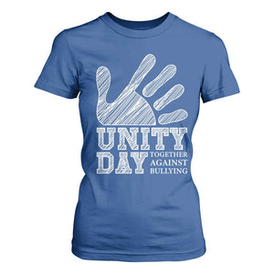Anti Bullying Awareness T Shirt For Women Unity Day Together Against Bullying Hand TS11 Royal Blue Print Your Wear