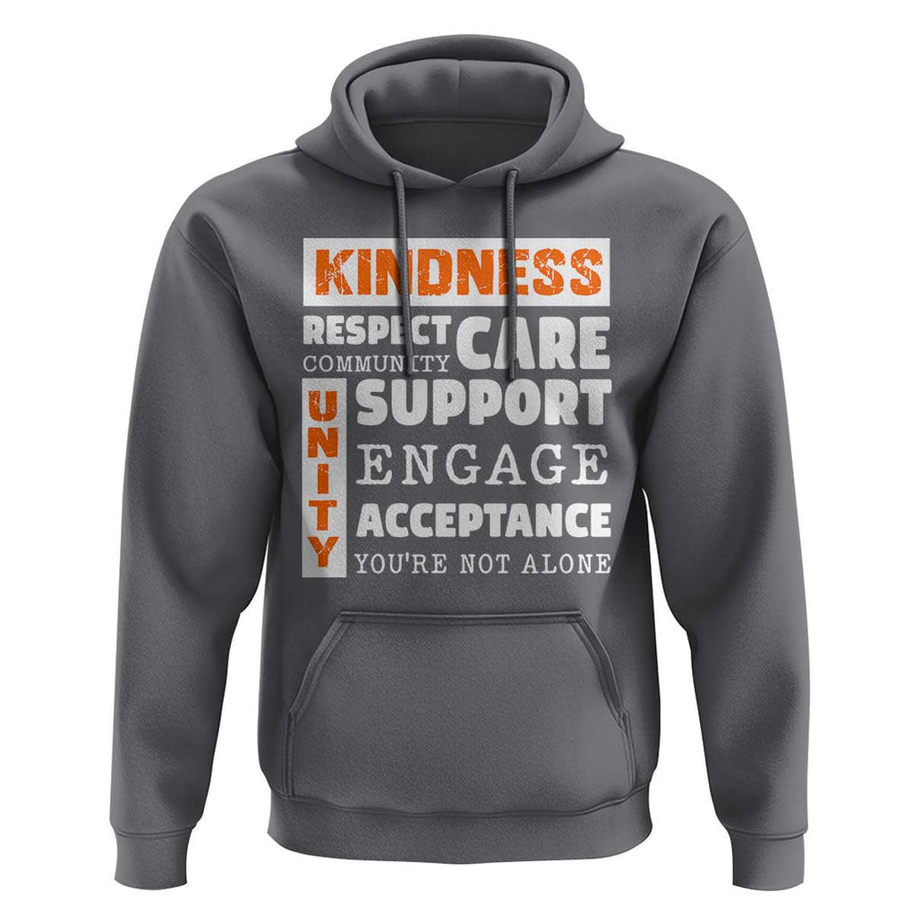 Anti Bullying Awareness Hoodie Kindness Respect Support Unity Day TS11 Charcoal Print Your Wear