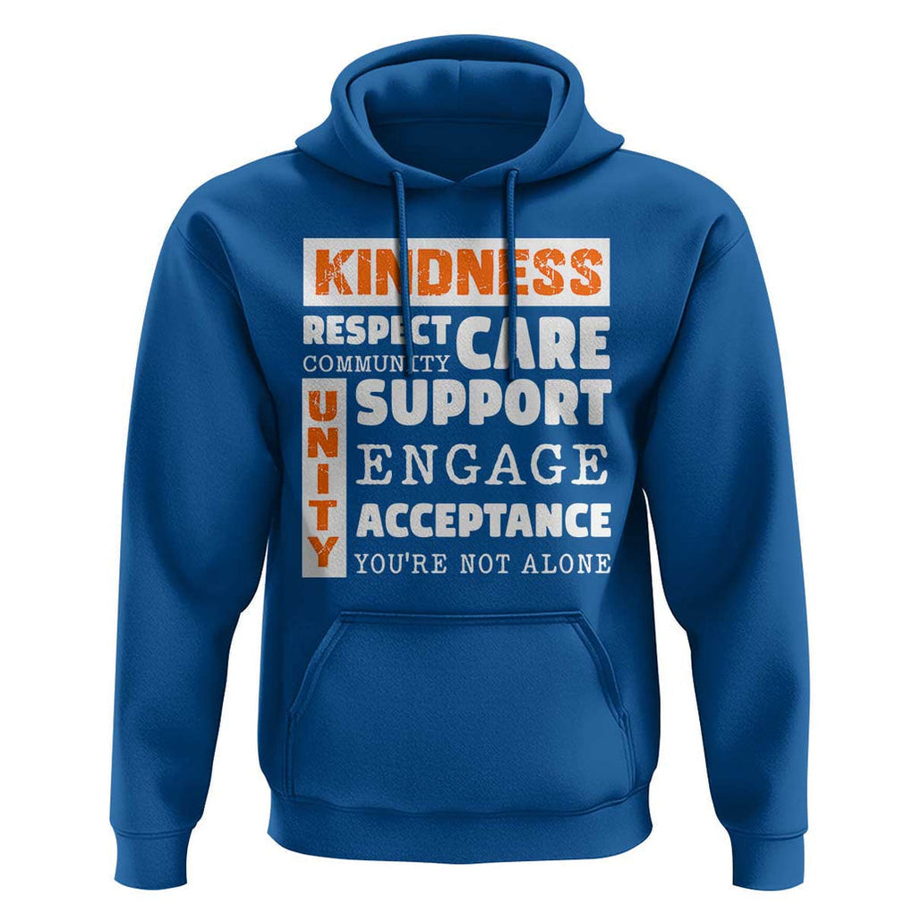 Anti Bullying Awareness Hoodie Kindness Respect Support Unity Day TS11 Royal Blue Print Your Wear