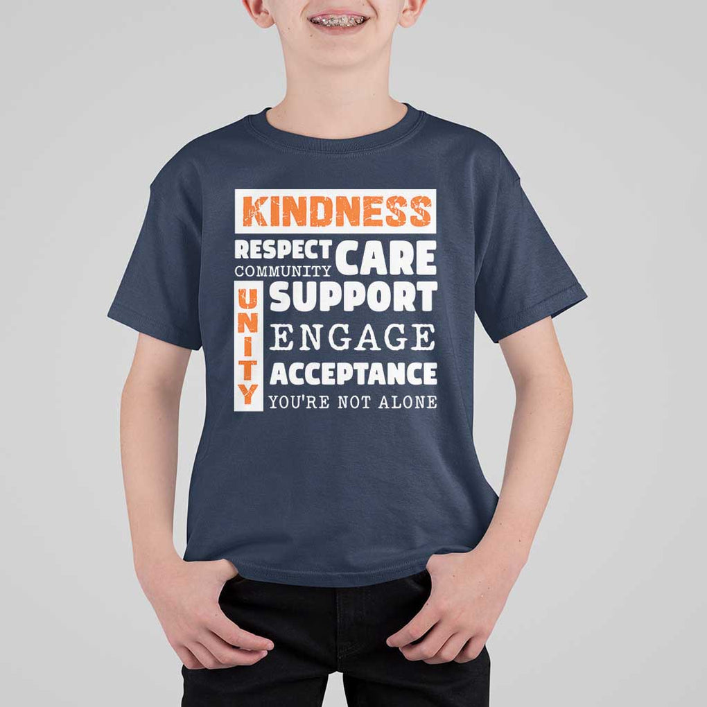 Anti Bullying Awareness T Shirt For Kid Kindness Respect Support Unity Day TS11 Navy Print Your Wear