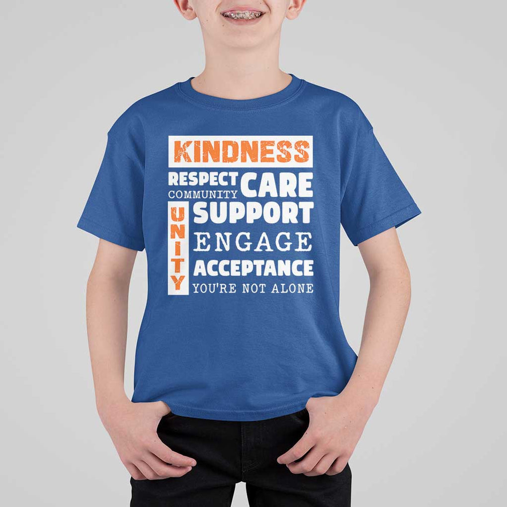 Anti Bullying Awareness T Shirt For Kid Kindness Respect Support Unity Day TS11 Royal Blue Print Your Wear