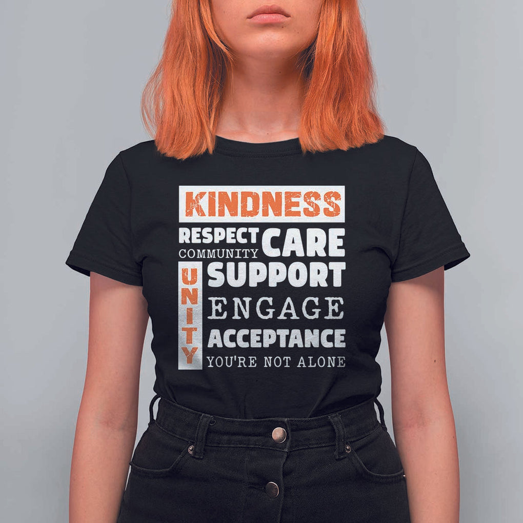 Anti Bullying Awareness T Shirt For Women Kindness Respect Support Unity Day TS11 Black Print Your Wear