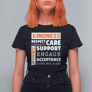 Anti Bullying Awareness T Shirt For Women Kindness Respect Support Unity Day TS11 Black Print Your Wear