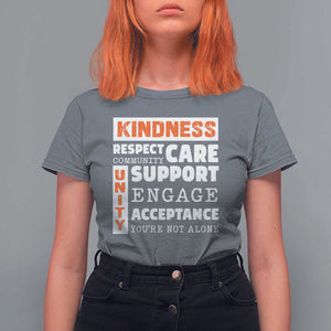 Anti Bullying Awareness T Shirt For Women Kindness Respect Support Unity Day TS11 Charcoal Print Your Wear
