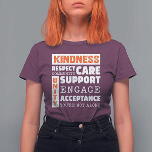 Anti Bullying Awareness T Shirt For Women Kindness Respect Support Unity Day TS11 Maroon Print Your Wear