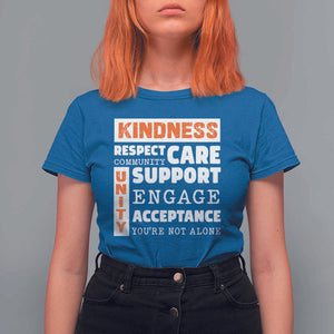 Anti Bullying Awareness T Shirt For Women Kindness Respect Support Unity Day TS11 Royal Blue Print Your Wear